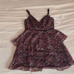 David’s Bridal Floral Spaghetti Strap Dress